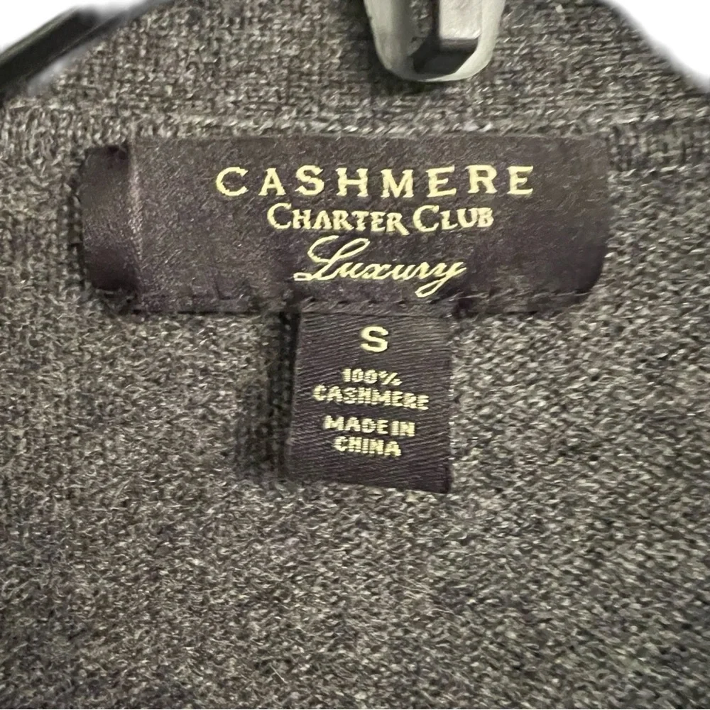 Cashmere Cardigan Dark Heather Gray Sweater Flared Bell Sleeves Women’s Small - Picture 4 of 6